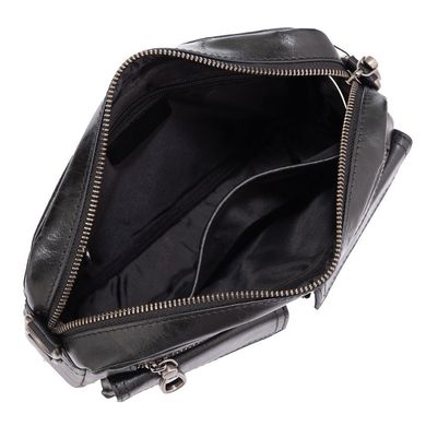 Горизонтальна сумка через плече шкіряна Tiding Bag 720A Чорний
