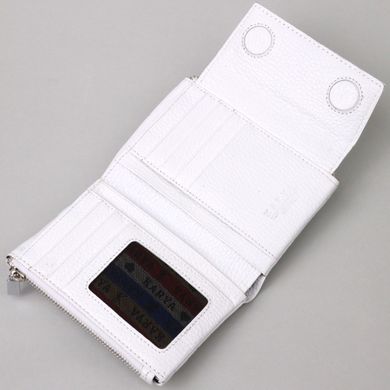 Компактный кошелек с монетницей на молнии из натуральной кожи KARYA 21383 Белый