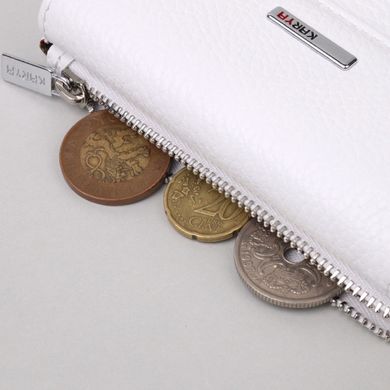 Компактный кошелек с монетницей на молнии из натуральной кожи KARYA 21383 Белый