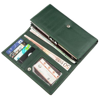 Кожаный кошелек с монетницей ST Leather 18879 Зеленый