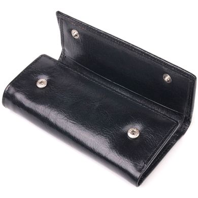Надежный кошелек-ключница из натуральной гладкой кожи ST Leather 19415 Черный
