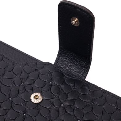 Незвичайний жіночий гаманець з квітковим тисненням KARYA 21333 Чорний