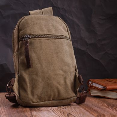 Сумка-рюкзак у стилі мілітарі з двома відділеннями із щільного текстилю Vintage 22163 Оливковий