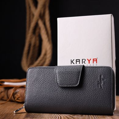 Універсальний жіночий гаманець із натуральної шкіри KARYA 21154 Сірий