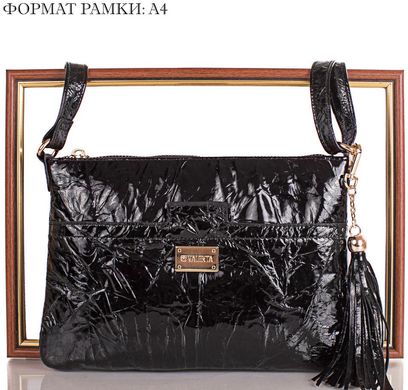 Стильна жіноча шкіряна сумка VALENTA VBE6080401, Чорний