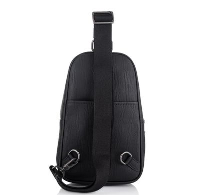 Мужская кожаная сумка-слинг черная Tiding Bag SM8-825A Черный