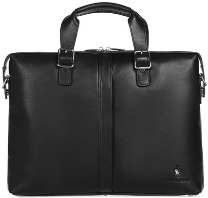 Ділова сумка з гладкої шкіри для документів Royal Bag RB004A Чорний