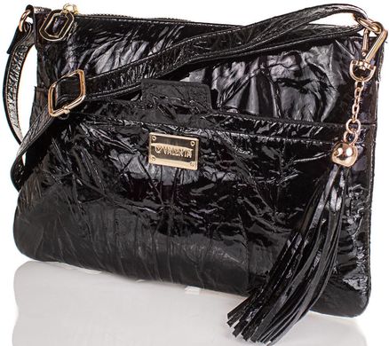 Стильна жіноча шкіряна сумка VALENTA VBE6080401, Чорний
