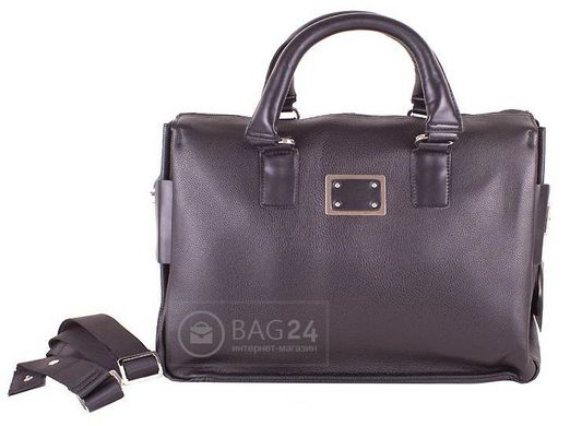 Добротна чоловіча шкіряна сумка великих розмірів QUALITY FASHION DS621-2, Чорний