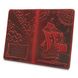 Червона дизайнерська шкіряна обкладинка для паспорта з відділенням для карт, колекція "Discoveries"