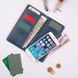Блакитний гаманець з натуральної матової шкіри на 14 карт, колекція "Let's Go Travel"