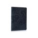 Синя шкіряна дизайнерська обкладинка-органайзер для документів c вкладенням ПВХ, колекція "Mehendi Art"