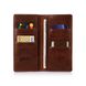 Эргономический бумажник с глянцевой кожи коньячного цвета на 14 карт с авторским художественным тиснением "Mehendi Classic"