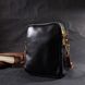 Удобная сумка трапеция для женщин из натуральной кожи Vintage 22269 Черная