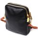 Удобная сумка трапеция для женщин из натуральной кожи Vintage 22269 Черная