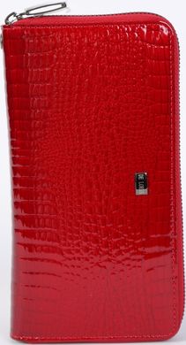 Гарний червоний жіночий гаманець з натуральної шкіри De Loris 10151