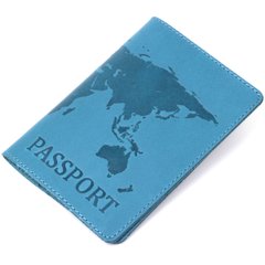 Стильная кожаная обложка на паспорт Shvigel 16552 Бирюзовый