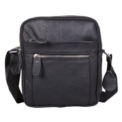 Черная кожаная сумка Borsa Leather 10m223-black