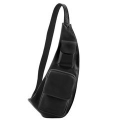 Шкіряний рюкзак для відпочинку через плече Тоскана шкіра TL141352 (Чорний)