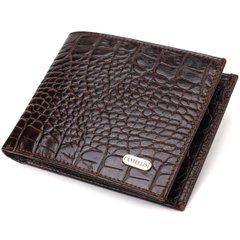 Модний гаманець для чоловіків з натуральної шкіри з тисненням під крокодила CANPELLINI 21926 Коричневий