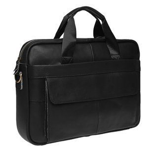 Мужская кожаная сумка для ноутбука Borsa Leather 1t9036-black