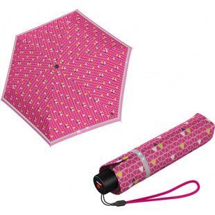 Детский складной зонт Knirps Rookie Manual Triple Pink Reflective Розовый Kn95-6050-8540