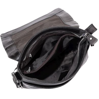 Шкіряна сумка через плече з клапаном Tiding Bag A25F-8878A Чорний