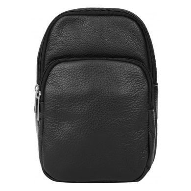 Мужской кожаный рюкзак через плечо Borsa Leather 1t1022m-black