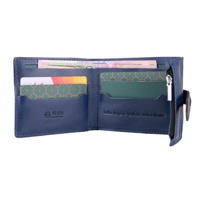 Зручний маленький гаманець на кобурною гвинті з натуральної шкіри блакитного кольору