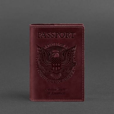Обкладинка для паспорта з американським гербом, Виноград - бордова Blanknote BN-OP-USA-vin