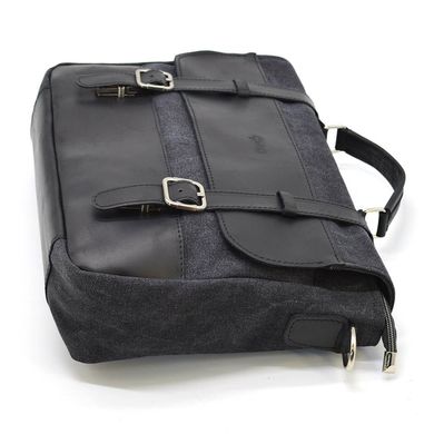 Чоловічий портфель з канвас та шкіри наппа TARWA RAg-3920-3md Черний
