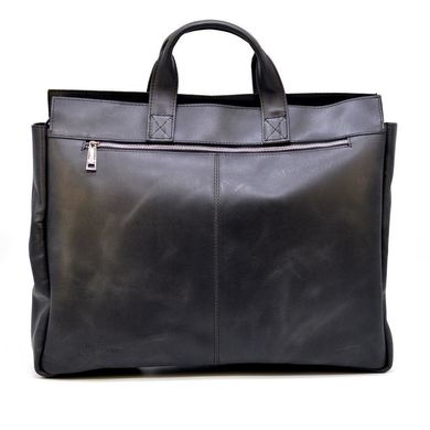 Большая кожанная сумка для ноутбука 17 дюймов RA-7107-extra TARWA Черный