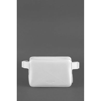 Натуральная кожаная женская поясная сумка Dropbag Mini белая Blanknote BN-BAG-6-light-bw