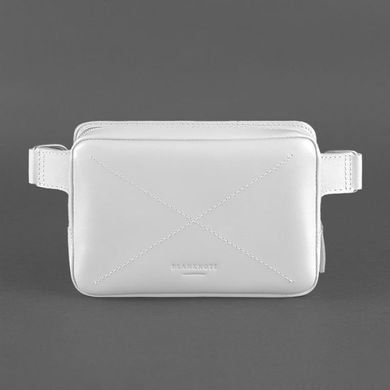 Натуральна шкіряна жіноча поясна сумка Dropbag Mini біла Blanknote BN-BAG-6-light-bw