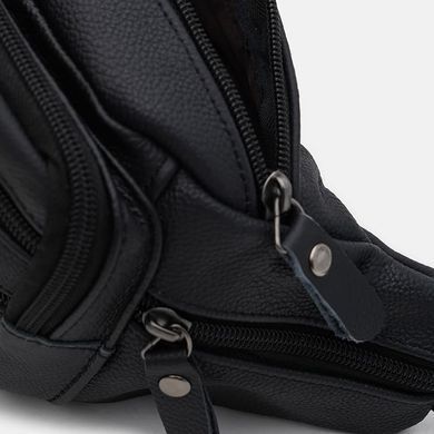 Чоловіча шкіряна сумка на пояс Borsa Leather K1429f-black