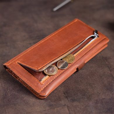 Бумажник мужской из винтажной кожи SHVIGEL 16208 Коричневый