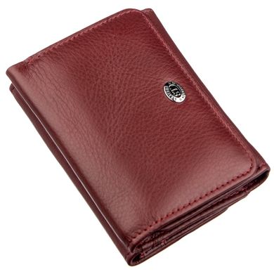 Компактный женский бумажник на кнопке ST Leather 18885 Темно-красный