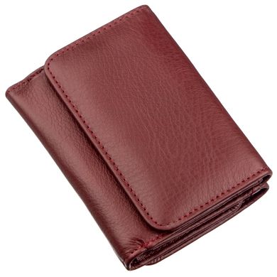 Компактный женский бумажник на кнопке ST Leather 18885 Темно-красный