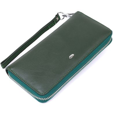 Женский клатч-кошелек на молнии ST Leather 18936 Зеленый