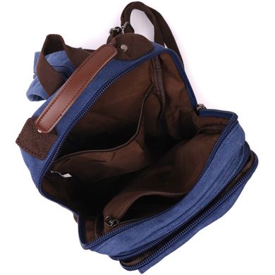 Легкий текстильний рюкзак з ущільненою спинкою та відділенням для планшета Vintage 22169 Синій