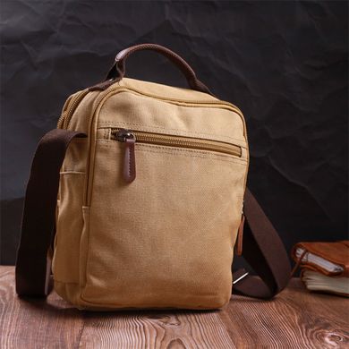 Чоловіча сумка листоноша на плече із щільного текстилю Vintage 22229 Пісочний