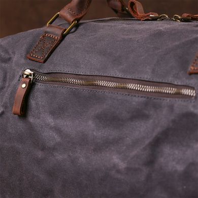 Стильна дорожня сумка з кишенею Vintage 20114 Сіра