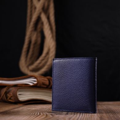 Стильний чоловічий гаманець із натуральної шкіри KARYA 21060 Синій