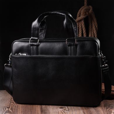 Удобная сумка для ноутбука из натуральной кожи Vintage sale_15049 Черный