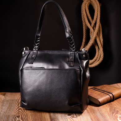 Сумка жіноча сумка з ручками KARYA 20860 шкіряна Чорний