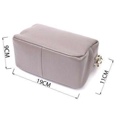 Женская интересная сумка с двумя ремнями из натуральной кожи Vintage 22275 Серый