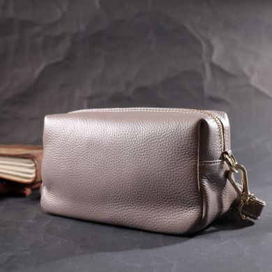 Женская интересная сумка с двумя ремнями из натуральной кожи Vintage 22275 Серый