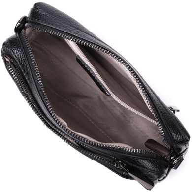 Женская сумка-клатч из мягкой натуральной кожи Vintage 22375 Черная