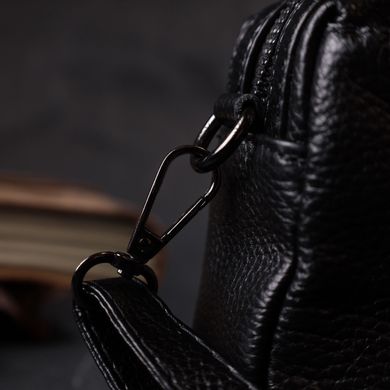 Женская сумка-клатч из мягкой натуральной кожи Vintage 22375 Черная