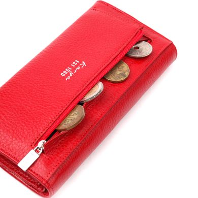 Жіночий гаманець з клапаном з гладкої шкіри KARYA 21110 Червоний
